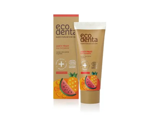 Ecodenta Pasta de dinti copii cu suc de fructe, 75 ml