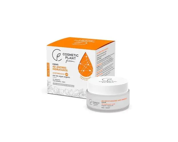 Cosmetic Plant Crema antirid cu acid hialuronic 4D & ulei de argan organic, 50ml