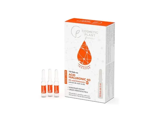 Fiole cu 6% acid hialuronic 4D, 10 bucati, 2ml, Cosmetic Plant 