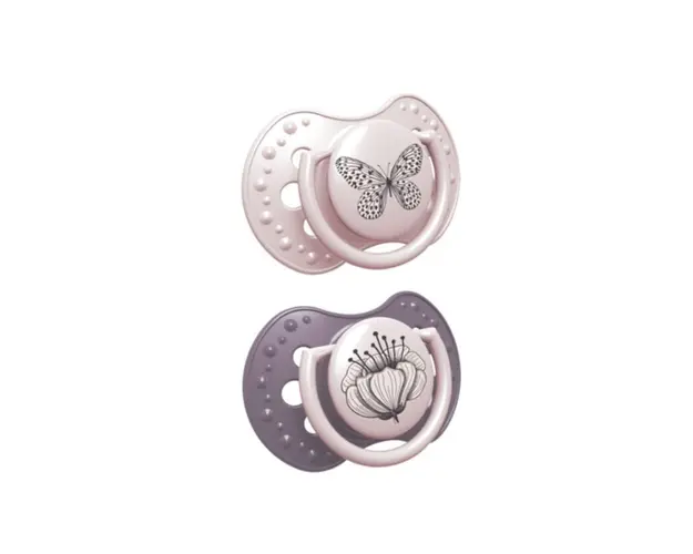 LOVI Suzeta Silicone Dynamic Botanic fata 22/875, 18luni+, 2 bucati 