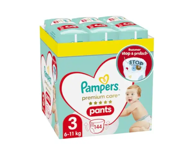 Pampers Premium Care Pants Scutece-chilotel Marimea 3, 6-11 kg, 144 bucati