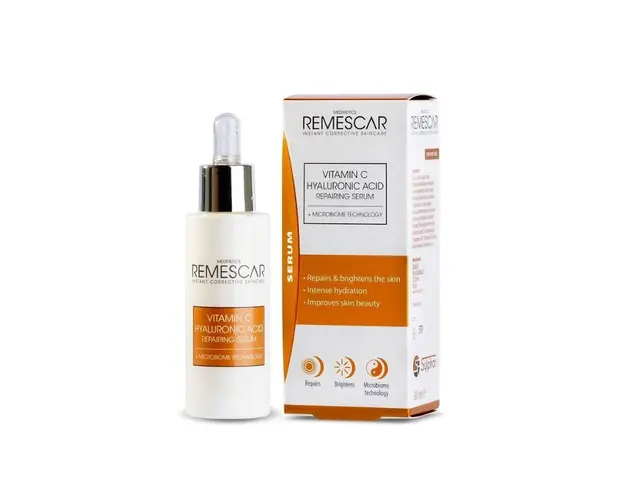 Remescar Serum reparator cu Vitamina C 45% si Acid Hyaluronic, 30ml