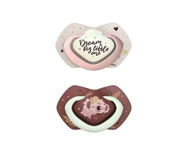 Canpol Babies Suzeta Simetrica de Silicon Sleepy Koala roz fosforescenta 22/660, 18+ luni, 2 bucati