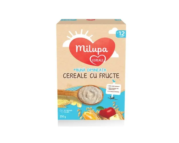 Cereale cu Fructe Buna Dimineata, +12 luni, 250g, Milupa
