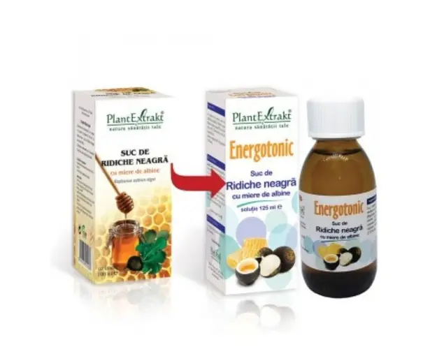 PlantExtrakt Energotonic Junior Suc Ridichie Neagra, 125ml