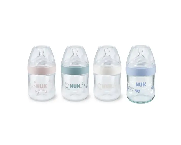 NUK Biberon Nature Sense din sticla, tetina silicon marimea S, 120ml