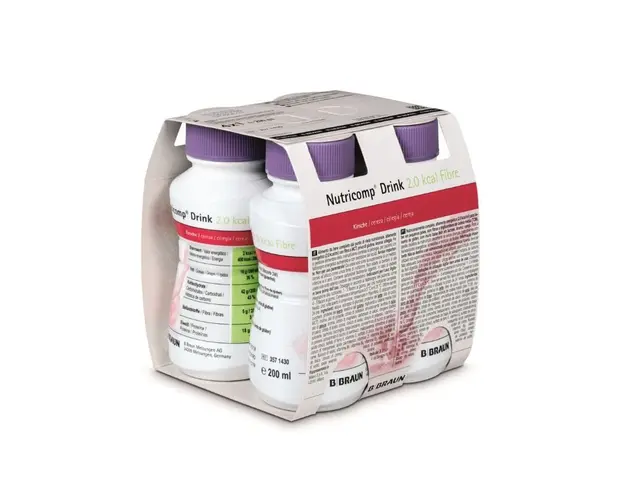 Nutricomp Drink 2Kcal 4 Flacoane Easybottle, Cirese, 200ml