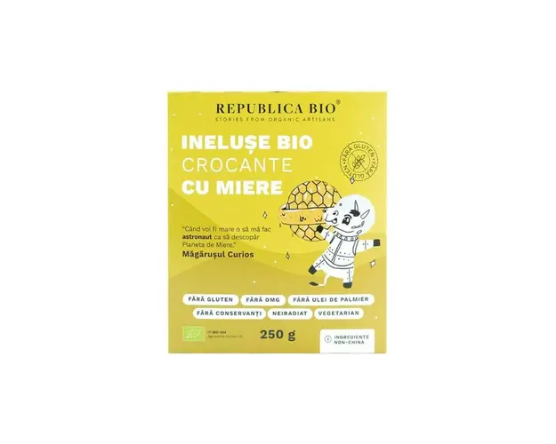 Republica BIO Ineluse Bio crocante cu miere FARA GLUTEN, 250g