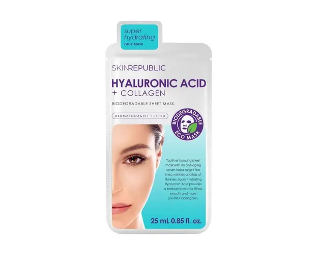 Skin Republic Masca coreeana de fata cu Acid Hialuronic si Colagen, 25 ml