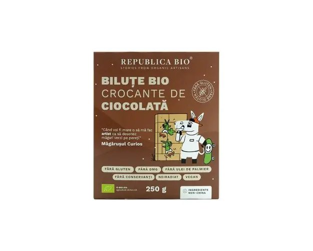Republica BIO Bilute Bio crocante de ciocolata FARA GLUTEN, 250 g