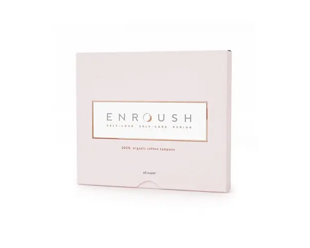 Enroush Tampoane Bumbac Organic Super, 16 bucati