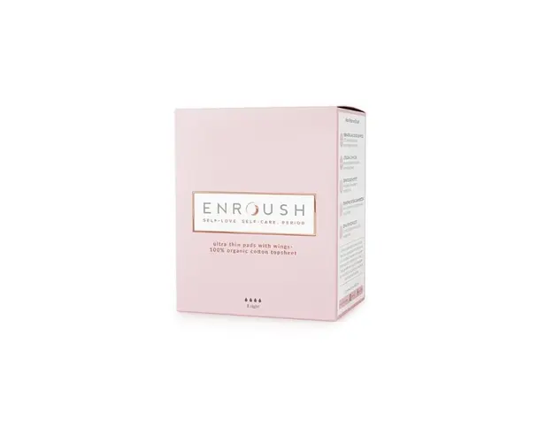Enroush Absorbante Bumbac Organic Noapte, 8 bucati