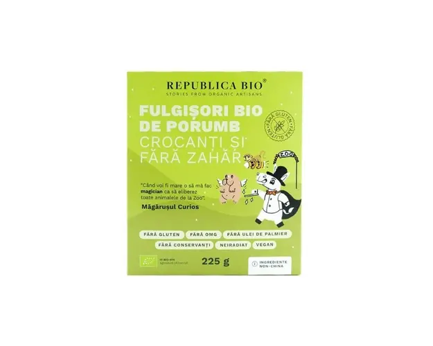 Republica BIO Fulgisori Bio de porumb crocanti si fara zahar FARA GLUTEN, 225g