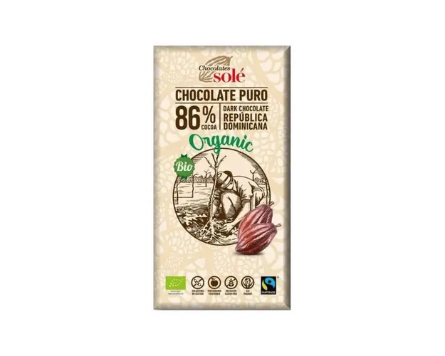 Chocolates Sole Ciocolata bio cu 86% cacao, 100g