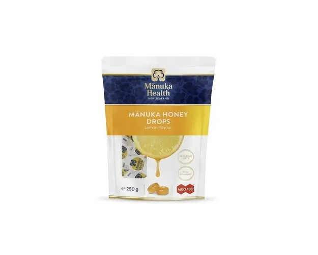 Manuka Health Bomboane cu miere de Manuka MGO 400+(lamaie si vit C), 250g