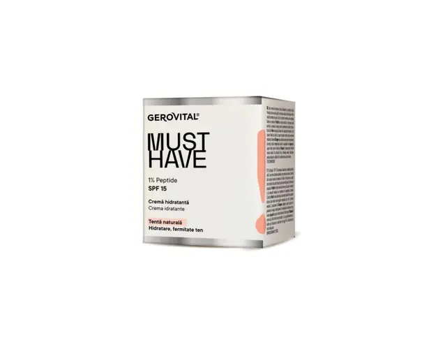 Gerovital Must Have crema hidratanta 1% Peptide SPF 15, 50ml