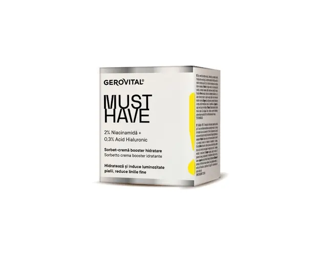 Gerovital Must Have Sorbet-crema booster hidratare 2% Niacinamida, 50ml