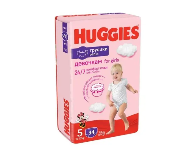 Huggies Pants Jumbo Girl, Nr.5, 12-17 kg, 34 bucati 