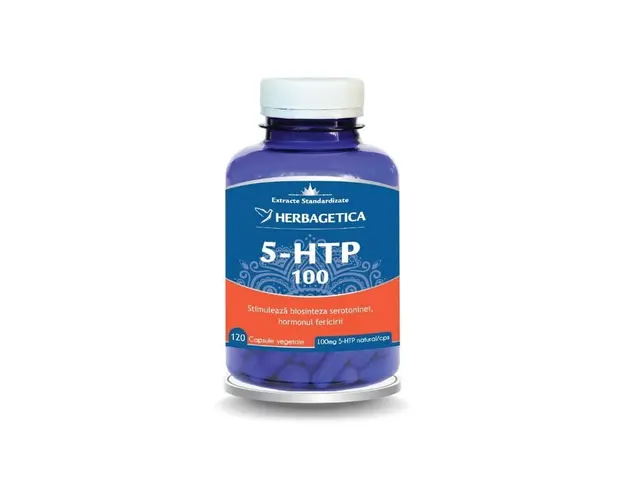 Herbagetica 5 HTP 100 zen forte, 120 capsule