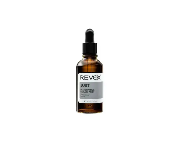 Revox Just Ser antioxidant cu Resveratrol si Acid Ferulic pentru fata si gat, 30ml