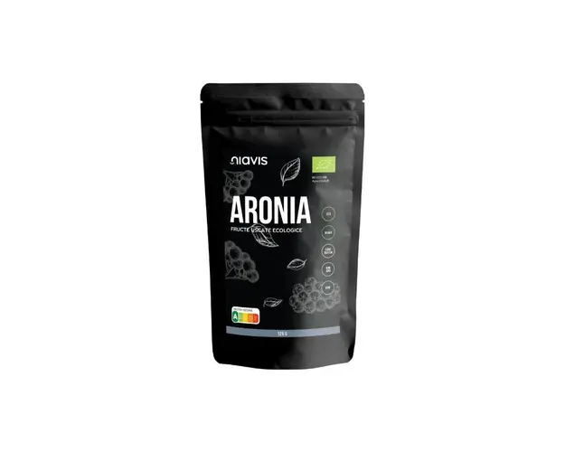 Niavis Aronia Fructe Uscate Raw Ecologice, 125g