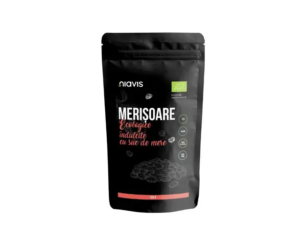 Niavis Merisoare Ecologice BIO Indulcite cu Suc de Mere, 125g