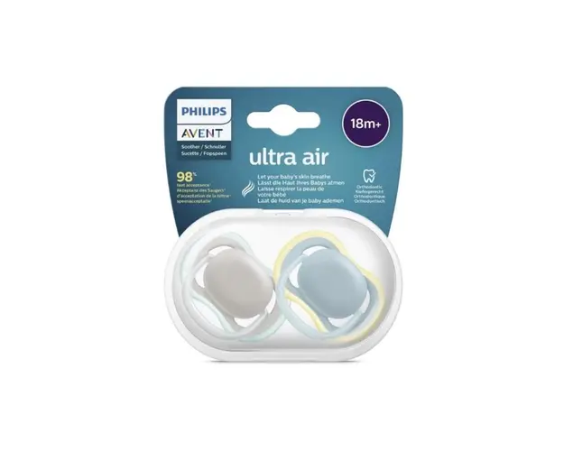 Avent SCF349/010 Ultra Air, Suzeta ortodontica, 18 luni, neutru, 2 bucati