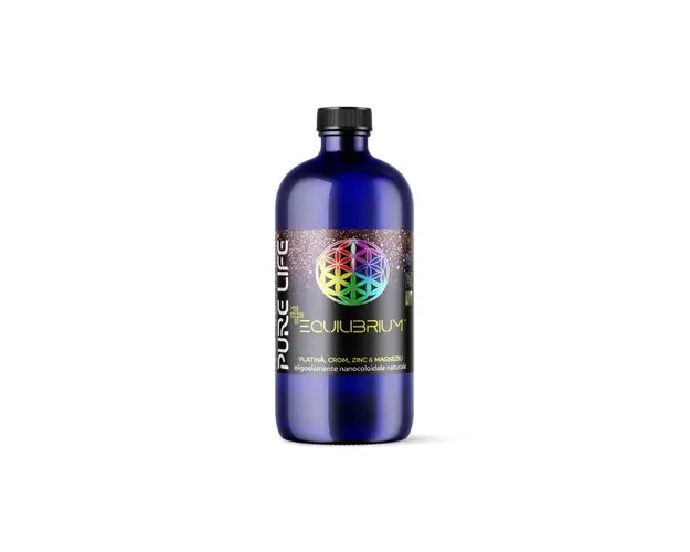 Pure Life Equilibrum Platina, zinc, crom si magneziu coloidal, 480ml