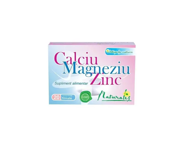 Naturalis Calciu+Magneziu+Zinc, 20 comprimate