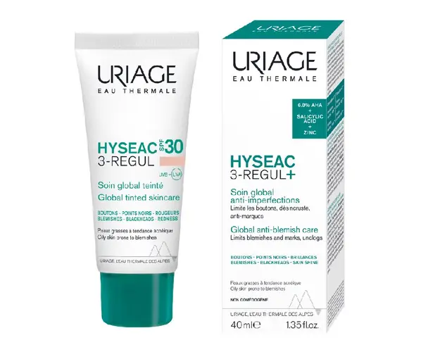 Crema colorata 3-Regul, SPF 30, Hyseac, 40 ml, Uriage