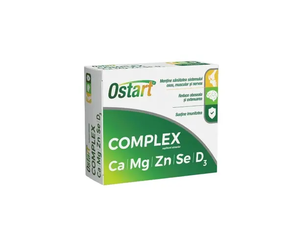 Ostart Complex Ca + Mg + Zn + Se + D3, 30 comprimate, Fiterman Pharma