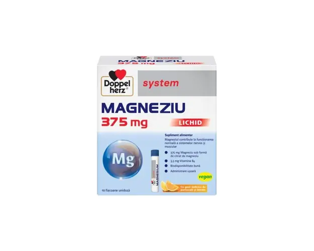 Magneziu, 375 mg, 10 flacoane unidoza, Doppelherz