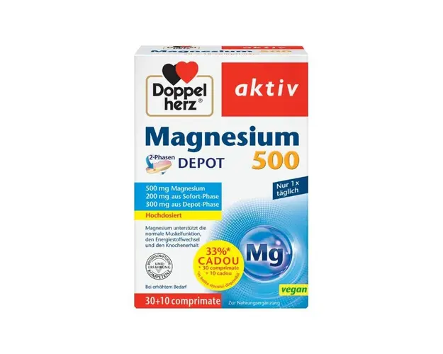 Magneziu 500 mg, 30 + 10 comprimate, Doppelherz