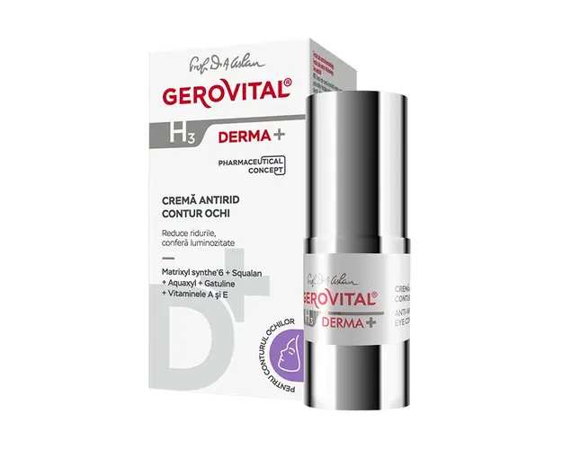Crema antirid contur ochi H3 Derma+, 15 ml, Gerovital