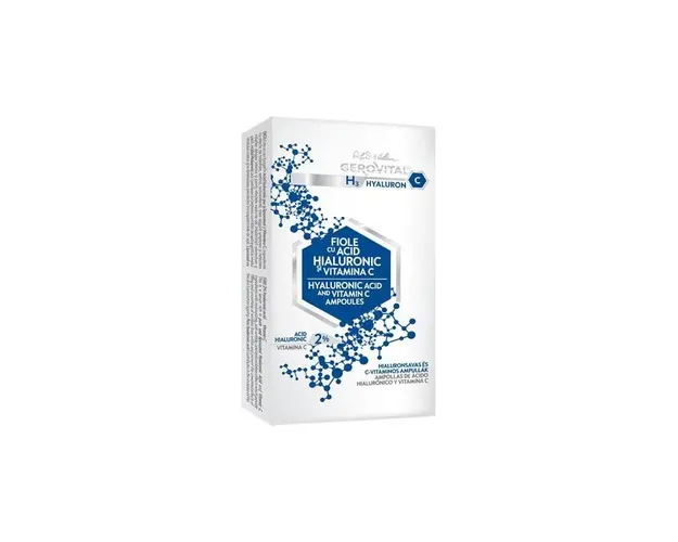 GH3 Hyaluron C Fiole cu acid hialuronic si vitamina C, 10 fiole*2 ml