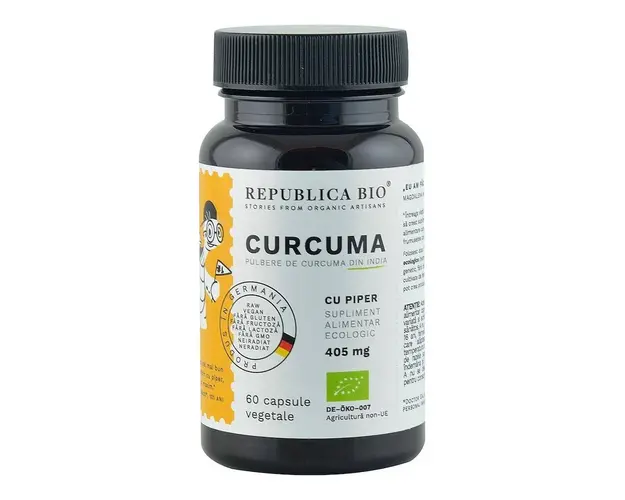 Curcuma cu piper 60 capsule, Republica BIO