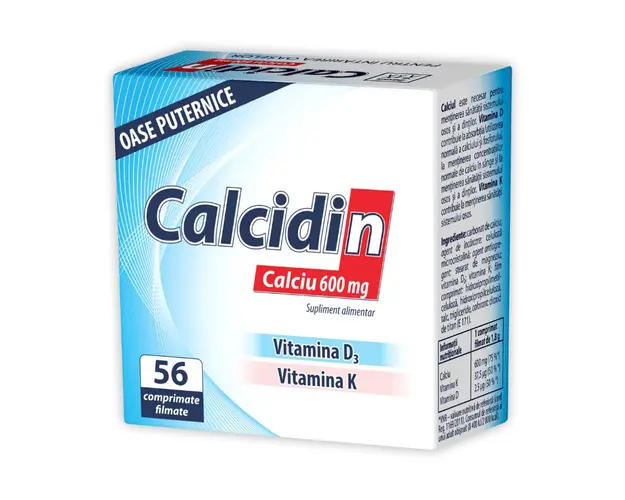 Calcidin, Calciu 600mg, 56 comprimate, Zdrovit
