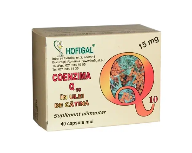 Hofigal Coenzima Q10 in Ulei de Catina 15 mg, 40 capsule