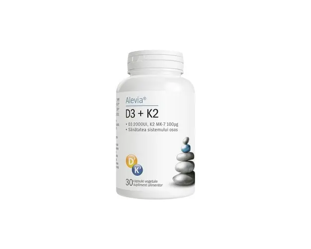 D3 + K2, 30 capsule, Alevia 