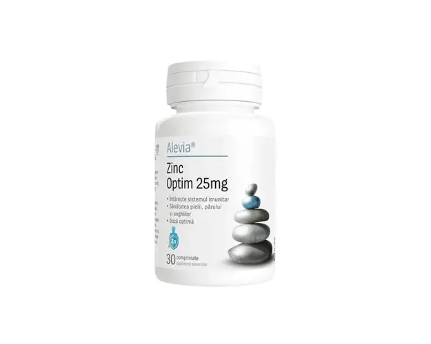 Zinc Optim 25mg, 30 comprimate, Alevia 