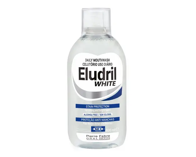Apa de gura anti-pete, 500 ml, Eludril White