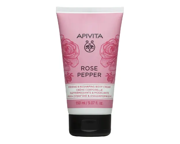 Crema corp cu trandafir si piper, 150 ml, Apivita 
