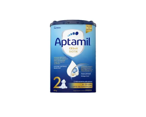 Lapte praf CesarBiotik 2, 6-12 luni, 800g, Aptamil