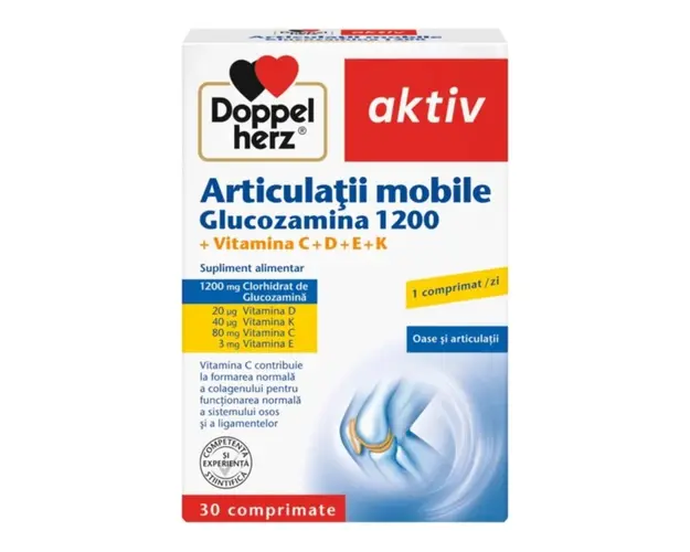 Articulatii mobile Glucozamina 1200, 30 comprimate, Doppelherz