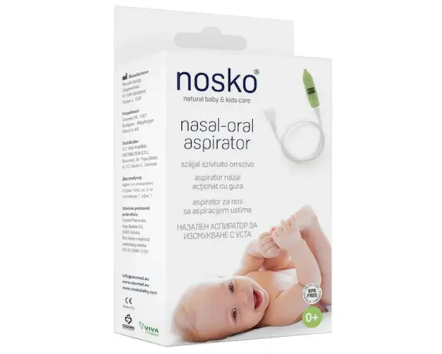 Aspirator nazal bebelusi 0+luni, actionat cu gura, Nosko Mouth