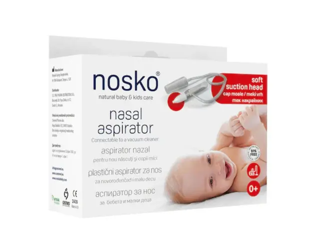 Aspirator nazal cu cap de aspiratie moale, 0+luni, Nosko