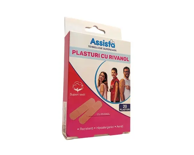 Plasturi cu Rivanol 19mm*72mm, 20 bucati, Assista