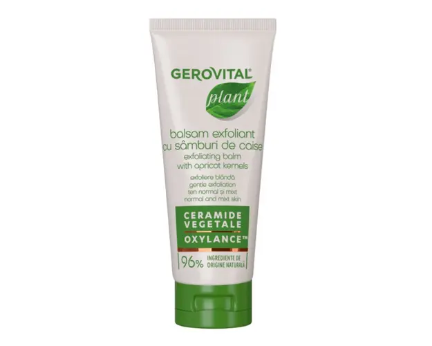 Balsam exfoliant cu samburi de caise pentru ten normal-mixt Plant, 100 ml, Gerovital