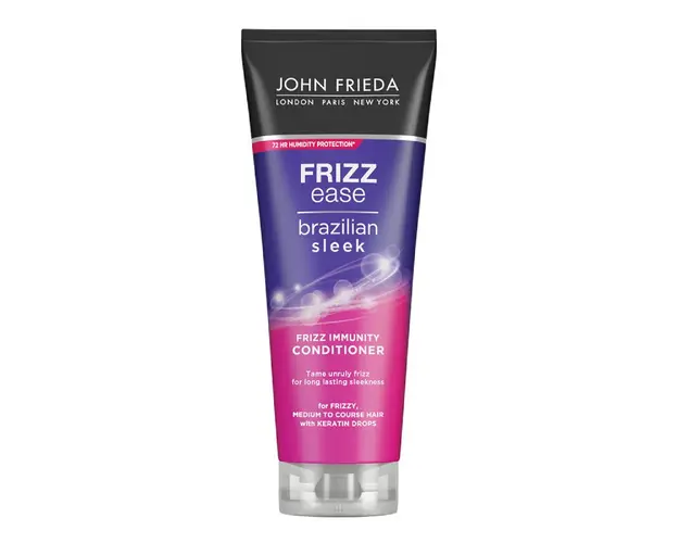 Balsam pentru netezirea firelor rebele Frizz Ease Brazilian Sleek, 250 ml, John Frieda