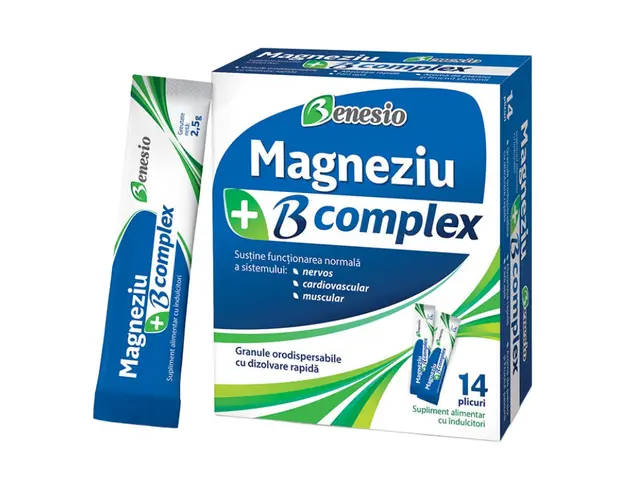 Magneziu B complex, 14 plicuri orodispersabile, Benesio